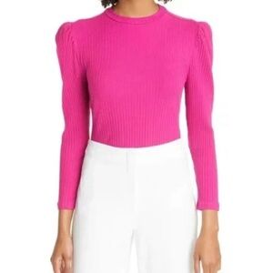 Farm Rio Women's Fuchsia Ribbed Long-Sleeve Top - XS